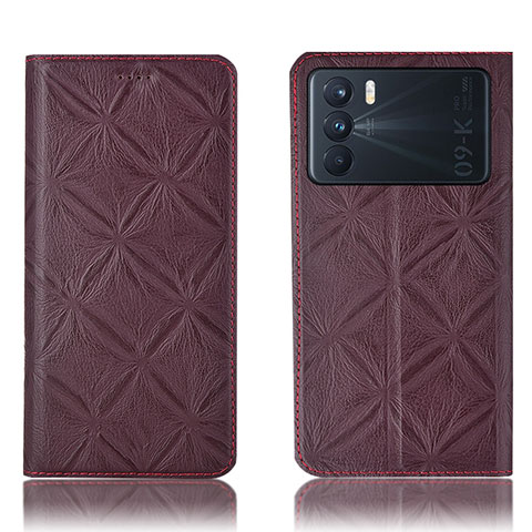 Custodia Portafoglio In Pelle Cover con Supporto H19P per Oppo K9 Pro 5G Rosso Rosa