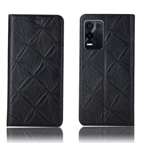 Custodia Portafoglio In Pelle Cover con Supporto H19P per Oppo K9X 5G Nero