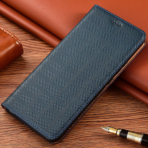 Custodia Portafoglio In Pelle Cover con Supporto H20P per Samsung Galaxy S21 Plus 5G Blu