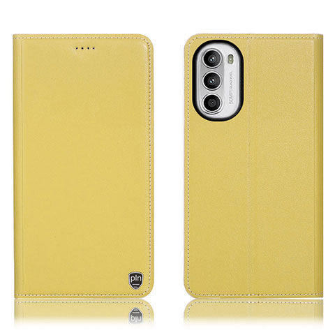 Custodia Portafoglio In Pelle Cover con Supporto H21P per Motorola Moto Edge (2022) 5G Giallo