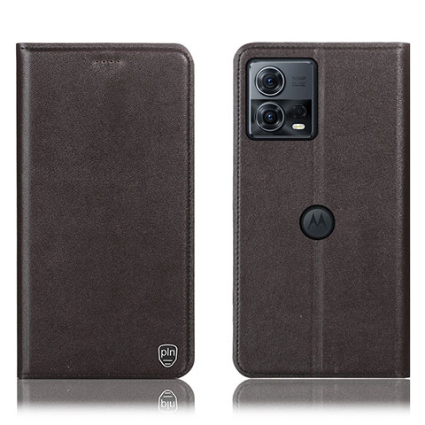 Custodia Portafoglio In Pelle Cover con Supporto H21P per Motorola Moto Edge 30 Fusion 5G Marrone