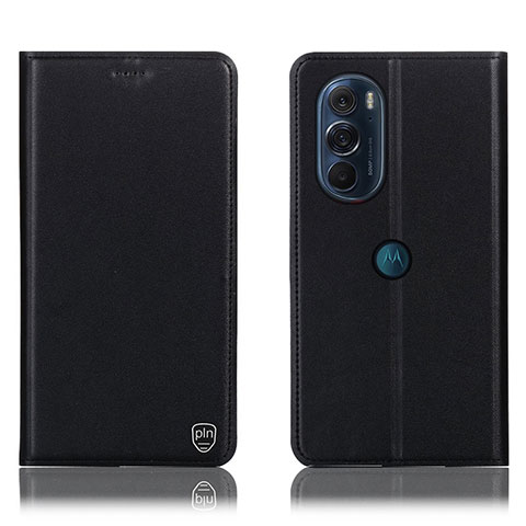 Custodia Portafoglio In Pelle Cover con Supporto H21P per Motorola Moto Edge 30 Pro 5G Nero