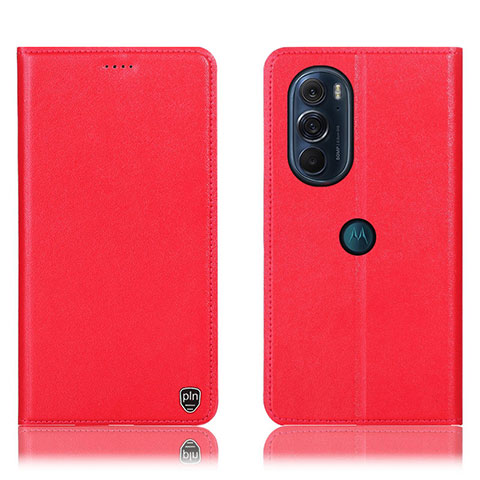 Custodia Portafoglio In Pelle Cover con Supporto H21P per Motorola Moto Edge 30 Pro 5G Rosso