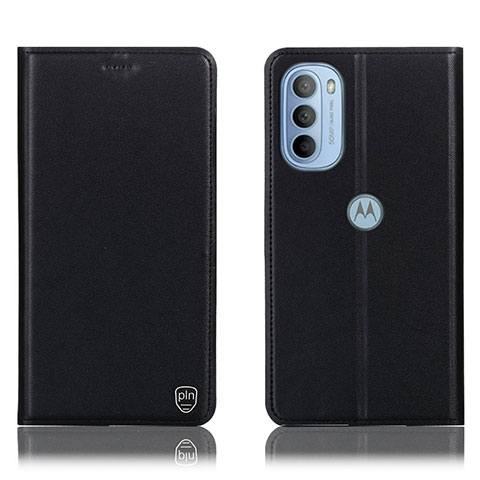 Custodia Portafoglio In Pelle Cover con Supporto H21P per Motorola Moto G31 Nero