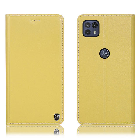 Custodia Portafoglio In Pelle Cover con Supporto H21P per Motorola Moto G50 5G Giallo