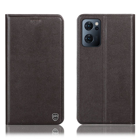 Custodia Portafoglio In Pelle Cover con Supporto H21P per OnePlus Nord CE 2 5G Marrone