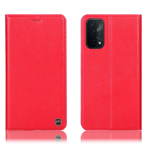 Custodia Portafoglio In Pelle Cover con Supporto H21P per Oppo A54 5G Rosso