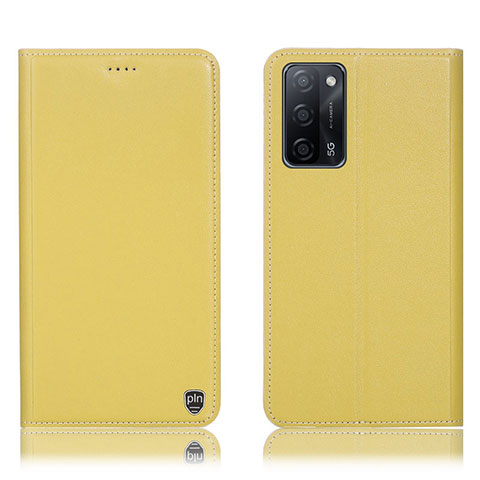 Custodia Portafoglio In Pelle Cover con Supporto H21P per Oppo A55 5G Giallo