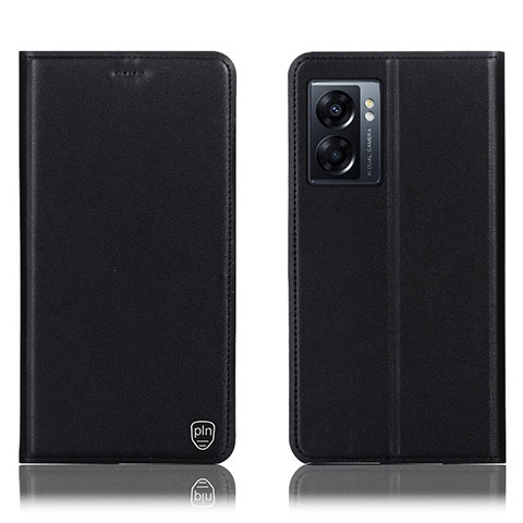 Custodia Portafoglio In Pelle Cover con Supporto H21P per Oppo A77 5G Nero