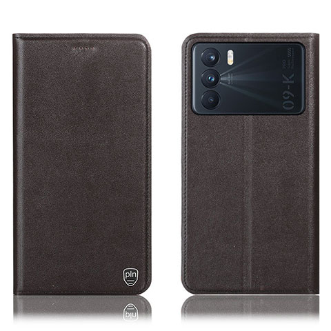 Custodia Portafoglio In Pelle Cover con Supporto H21P per Oppo K9 Pro 5G Marrone