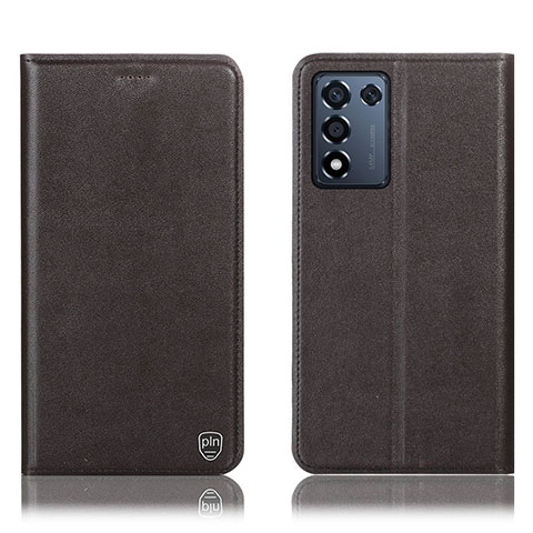 Custodia Portafoglio In Pelle Cover con Supporto H21P per Oppo K9S 5G Marrone