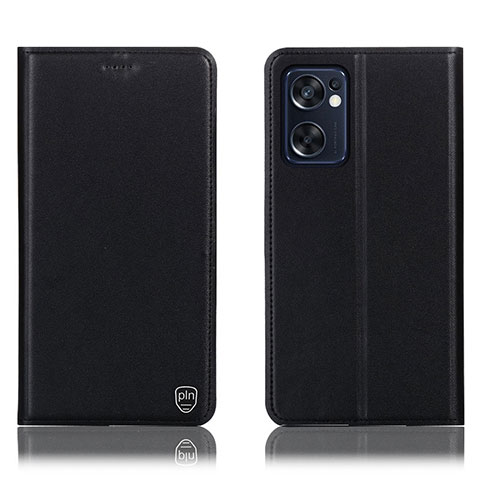 Custodia Portafoglio In Pelle Cover con Supporto H21P per Oppo Reno7 SE 5G Nero