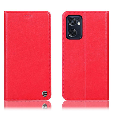 Custodia Portafoglio In Pelle Cover con Supporto H21P per Oppo Reno7 SE 5G Rosso