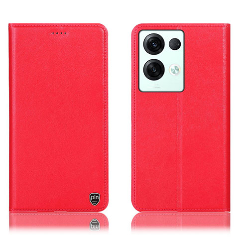 Custodia Portafoglio In Pelle Cover con Supporto H21P per Oppo Reno9 Pro+ Plus 5G Rosso