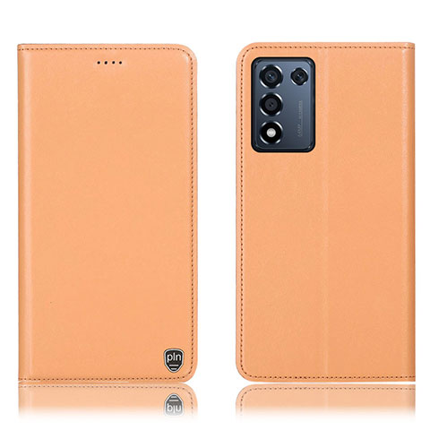 Custodia Portafoglio In Pelle Cover con Supporto H21P per Realme Q3t 5G Arancione