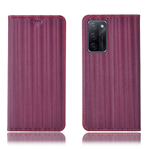 Custodia Portafoglio In Pelle Cover con Supporto H23P per Oppo A55S 5G Rosso Rosa