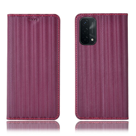 Custodia Portafoglio In Pelle Cover con Supporto H23P per Oppo A74 5G Rosso Rosa