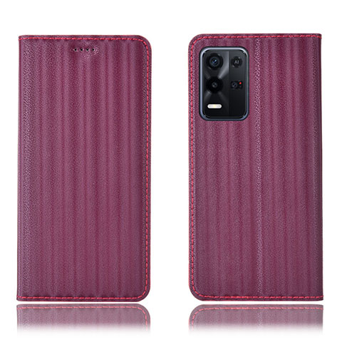 Custodia Portafoglio In Pelle Cover con Supporto H23P per Oppo K9X 5G Rosso Rosa