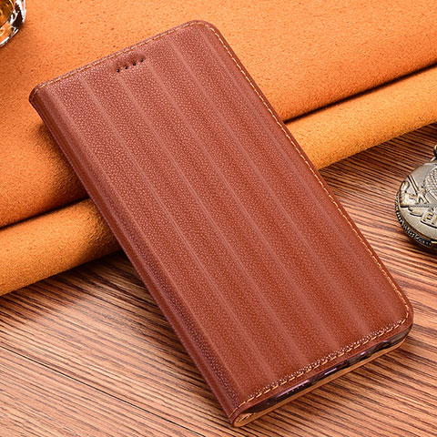 Custodia Portafoglio In Pelle Cover con Supporto H23P per Xiaomi Redmi 10X 4G Marrone