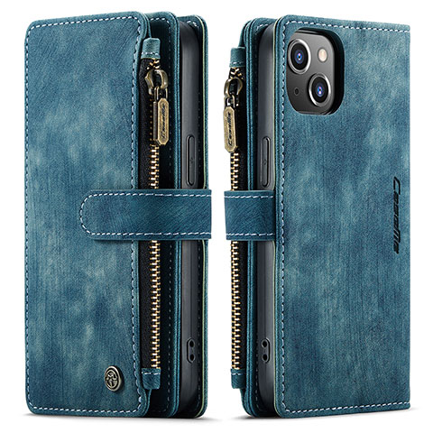 Custodia Portafoglio In Pelle Cover con Supporto H28 per Apple iPhone 13 Blu