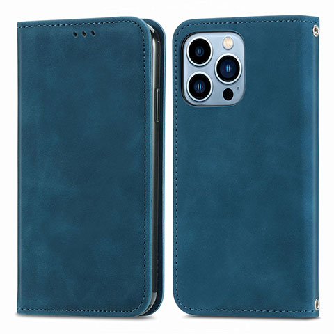 Custodia Portafoglio In Pelle Cover con Supporto H30 per Apple iPhone 13 Pro Max Blu