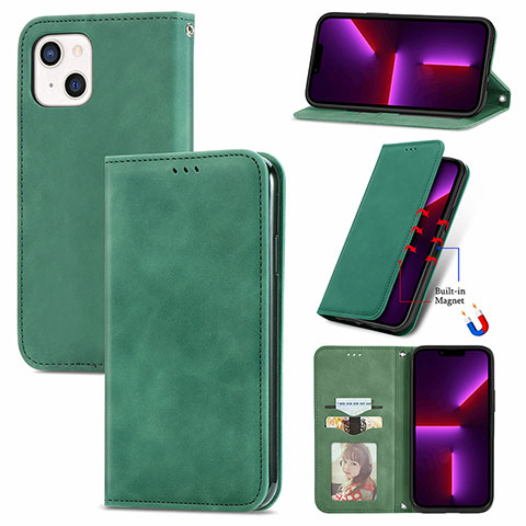 Custodia Portafoglio In Pelle Cover con Supporto H30 per Apple iPhone 14 Verde