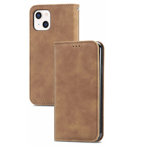 Custodia Portafoglio In Pelle Cover con Supporto H30 per Apple iPhone 15 Plus Marrone