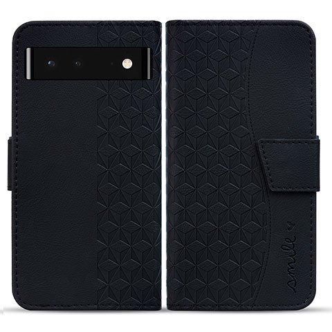 Custodia Portafoglio In Pelle Cover con Supporto HF1 per Google Pixel 6 5G Nero