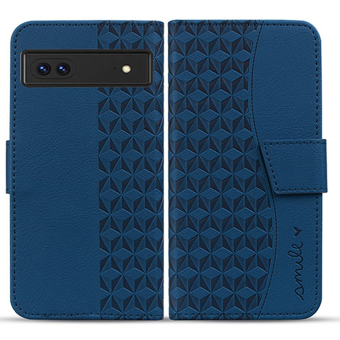 Custodia Portafoglio In Pelle Cover con Supporto HF1 per Google Pixel 7 5G Blu