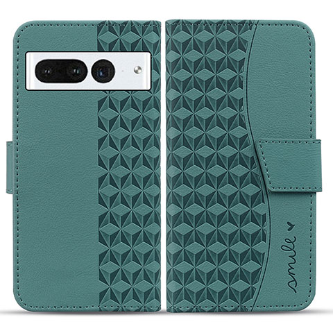 Custodia Portafoglio In Pelle Cover con Supporto HF1 per Google Pixel 7 Pro 5G Verde