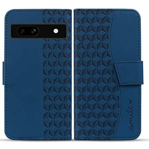 Custodia Portafoglio In Pelle Cover con Supporto HF1 per Google Pixel 7a 5G Blu