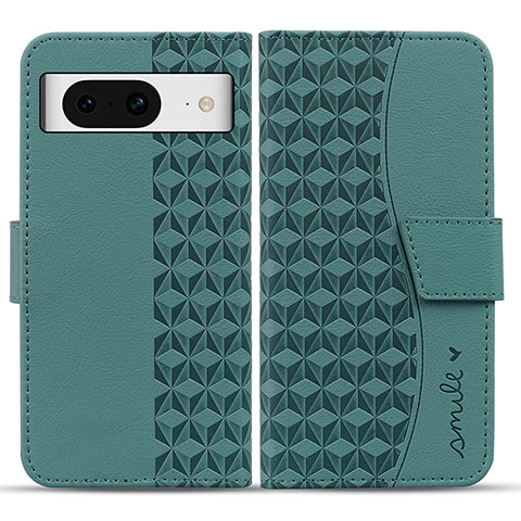 Custodia Portafoglio In Pelle Cover con Supporto HF1 per Google Pixel 8 5G Verde