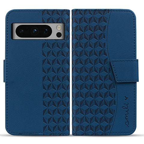 Custodia Portafoglio In Pelle Cover con Supporto HF1 per Google Pixel 8 Pro 5G Blu