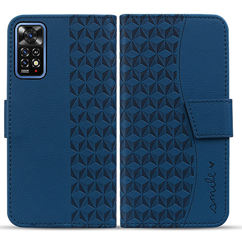 Custodia Portafoglio In Pelle Cover con Supporto HF1 per Xiaomi Redmi Note 11 Pro 4G Blu