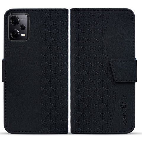 Custodia Portafoglio In Pelle Cover con Supporto HF1 per Xiaomi Redmi Note 12 Explorer Nero