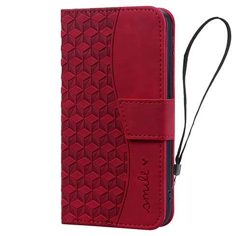 Custodia Portafoglio In Pelle Cover con Supporto HF2 per Apple iPhone 14 Plus Rosso