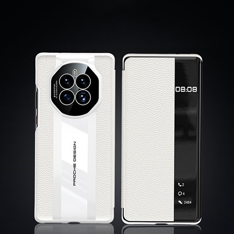 Custodia Portafoglio In Pelle Cover con Supporto JB3 per Huawei Mate 50 Bianco