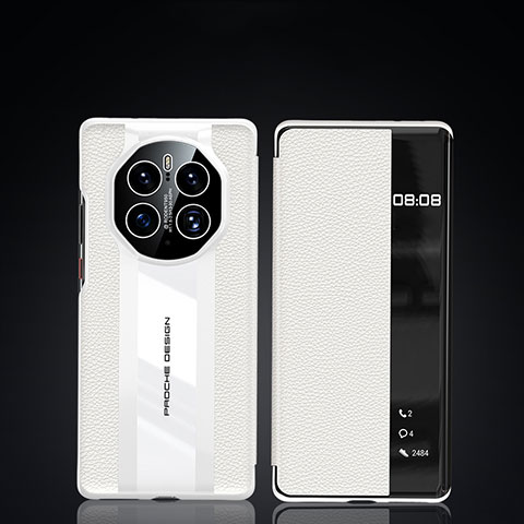 Custodia Portafoglio In Pelle Cover con Supporto JB3 per Huawei Mate 50 Pro Bianco