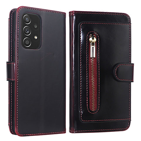 Custodia Portafoglio In Pelle Cover con Supporto JDK per Samsung Galaxy A52s 5G Rosso