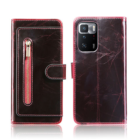 Custodia Portafoglio In Pelle Cover con Supporto JDK per Xiaomi Poco X3 GT 5G Rosso