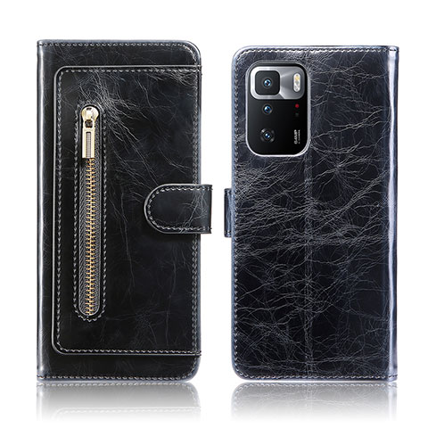 Custodia Portafoglio In Pelle Cover con Supporto JDK per Xiaomi Redmi Note 10 Pro 5G Nero