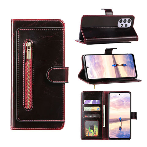 Custodia Portafoglio In Pelle Cover con Supporto JDK1 per Samsung Galaxy A52s 5G Rosso