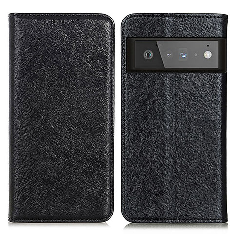 Custodia Portafoglio In Pelle Cover con Supporto K01Z per Google Pixel 6 Pro 5G Nero