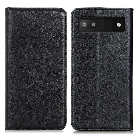 Custodia Portafoglio In Pelle Cover con Supporto K01Z per Google Pixel 6a 5G Nero