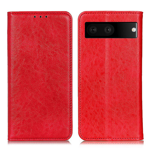 Custodia Portafoglio In Pelle Cover con Supporto K01Z per Google Pixel 7 5G Rosso