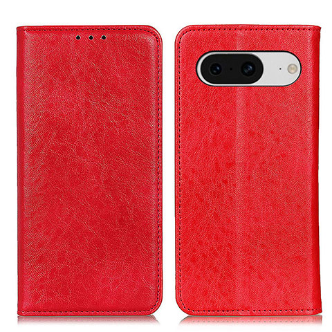 Custodia Portafoglio In Pelle Cover con Supporto K01Z per Google Pixel 8 5G Rosso