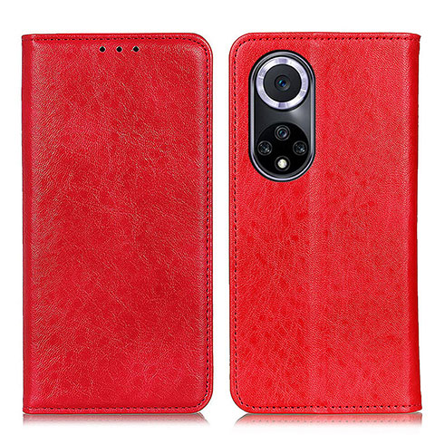 Custodia Portafoglio In Pelle Cover con Supporto K01Z per Huawei Honor 50 5G Rosso