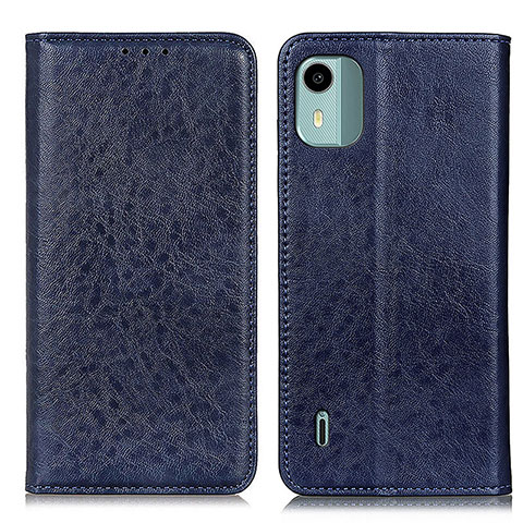 Custodia Portafoglio In Pelle Cover con Supporto K01Z per Nokia C12 Blu