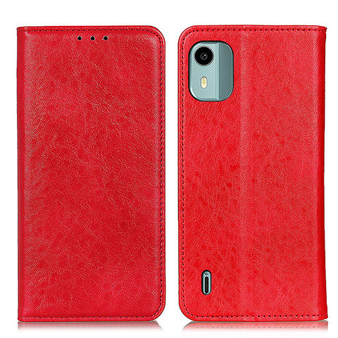 Custodia Portafoglio In Pelle Cover con Supporto K01Z per Nokia C12 Pro Rosso