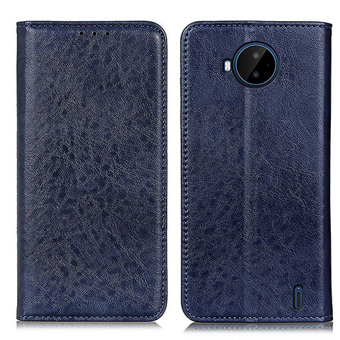 Custodia Portafoglio In Pelle Cover con Supporto K01Z per Nokia C20 Plus Blu